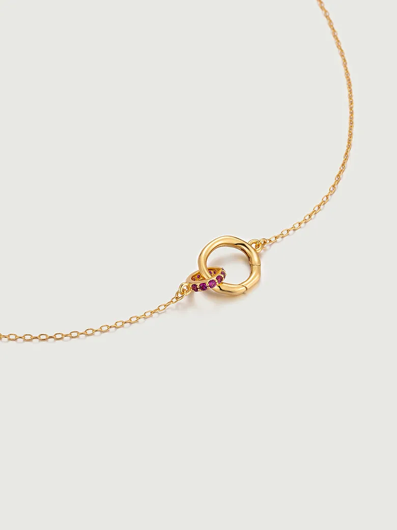 Encircle Loops Ruby Necklace