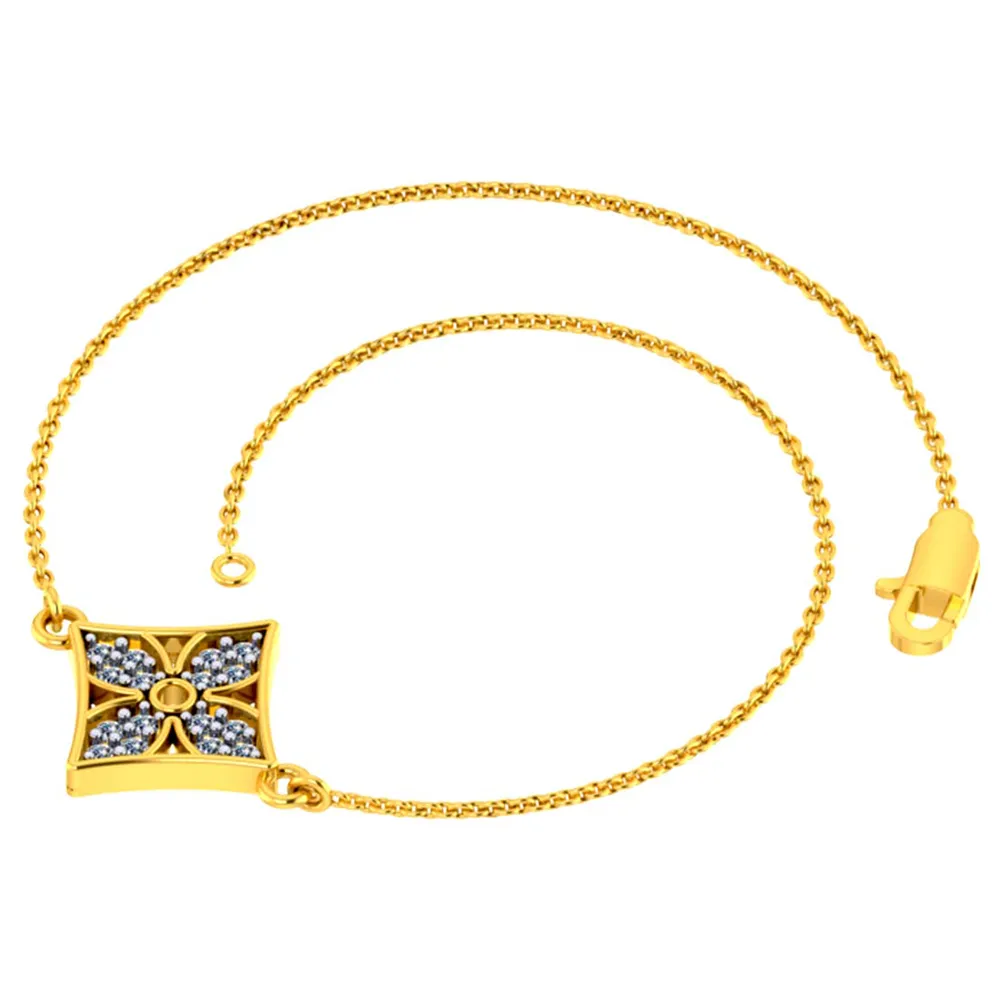 Finely Crafted 18k Gold And Diamond Bracelet For Women With Floral Motif From Pc Chandra Diamond Collection