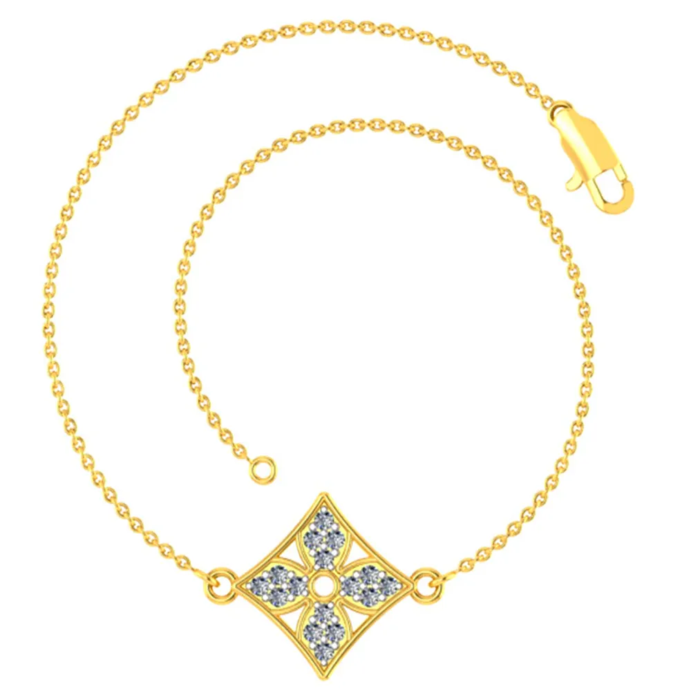 Finely Crafted 18k Gold And Diamond Bracelet For Women With Floral Motif From Pc Chandra Diamond Collection