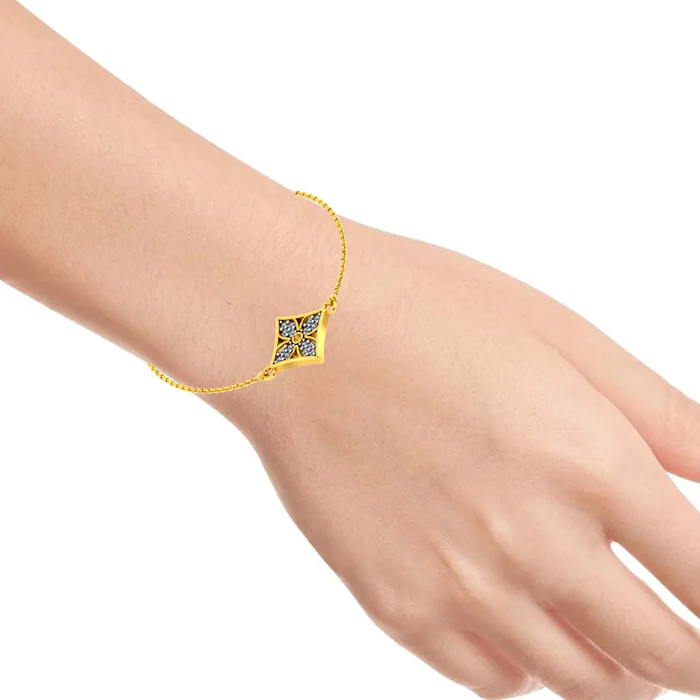 Finely Crafted 18k Gold And Diamond Bracelet For Women With Floral Motif From Pc Chandra Diamond Collection