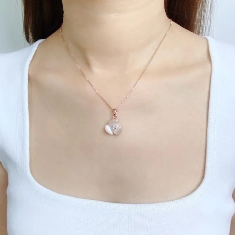 Flower Simulated Moonstone Necklace