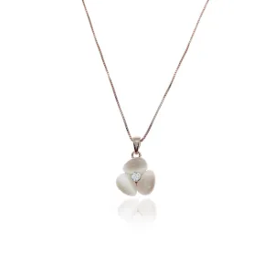 Flower Simulated Moonstone Necklace