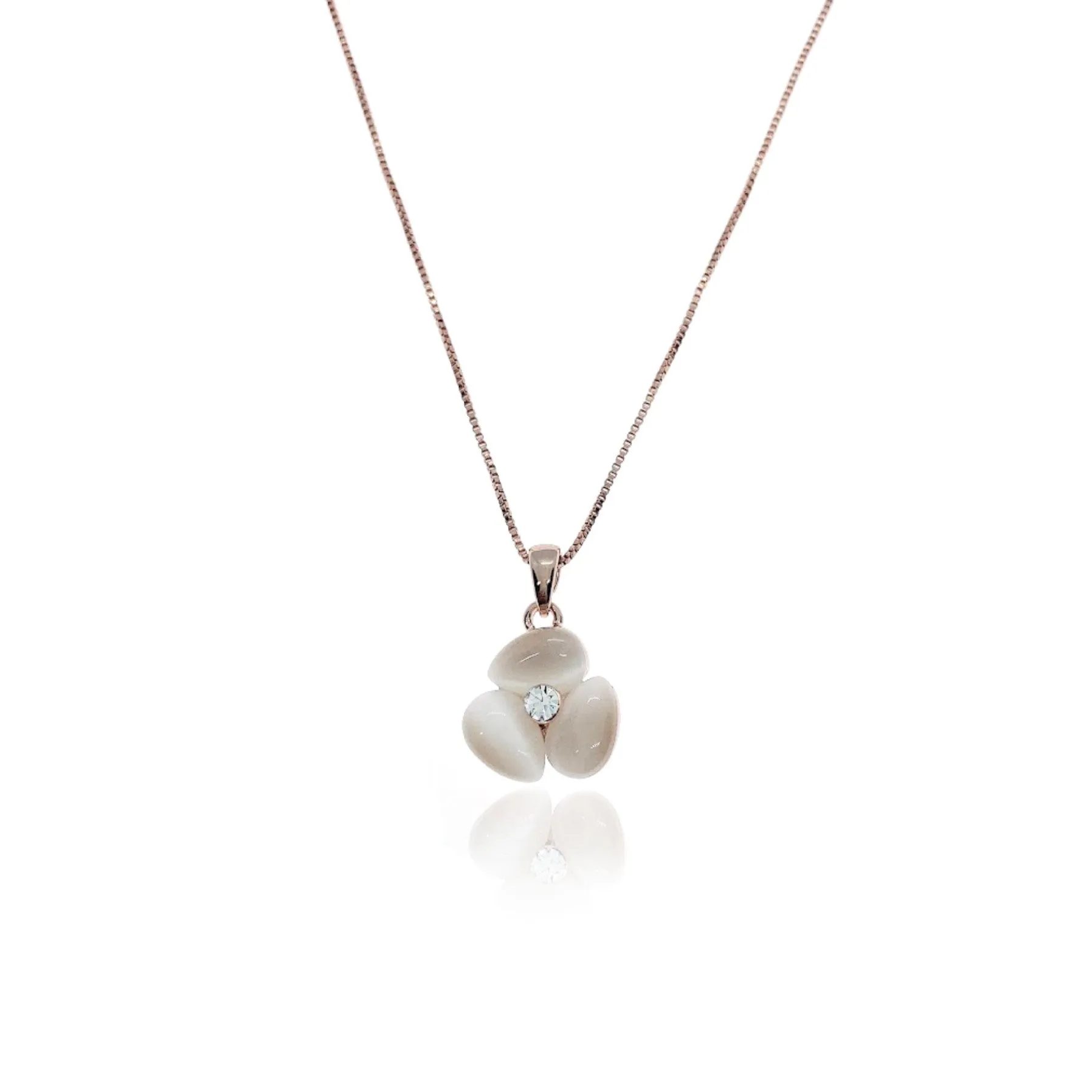 Flower Simulated Moonstone Necklace