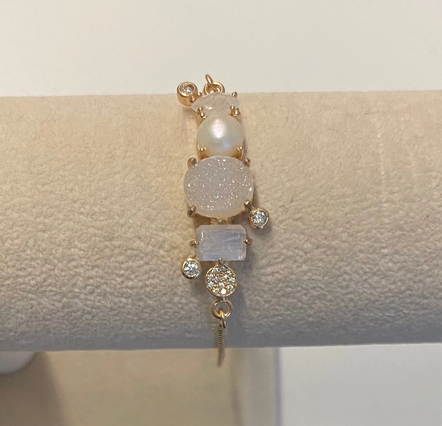 Gemstone & Pearl Slide Friendship Bracelet