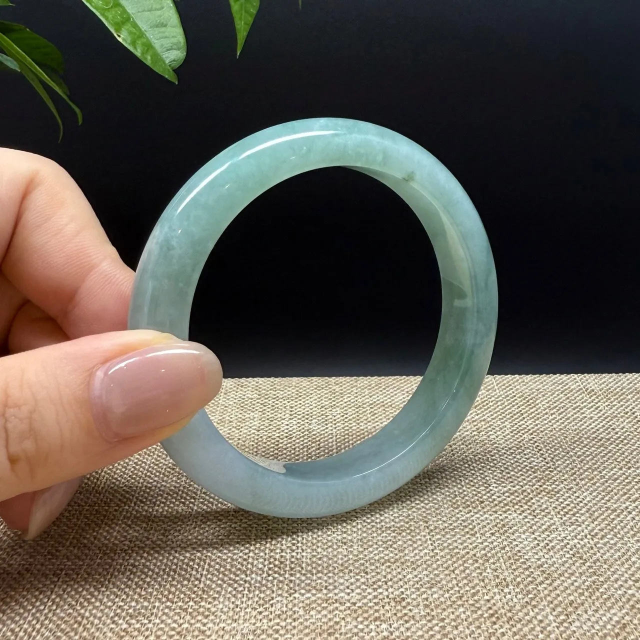 Genuine Burmese Green Jade Jadeite Bangle Bracelet ( 53.5mm )