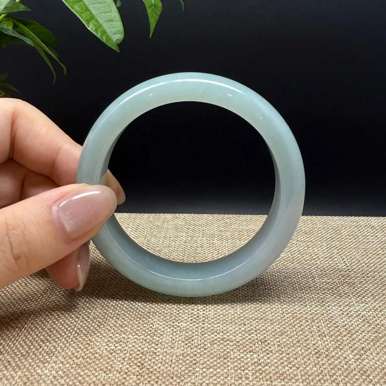 Genuine Burmese Green Jade Jadeite Bangle Bracelet ( 53.7mm )