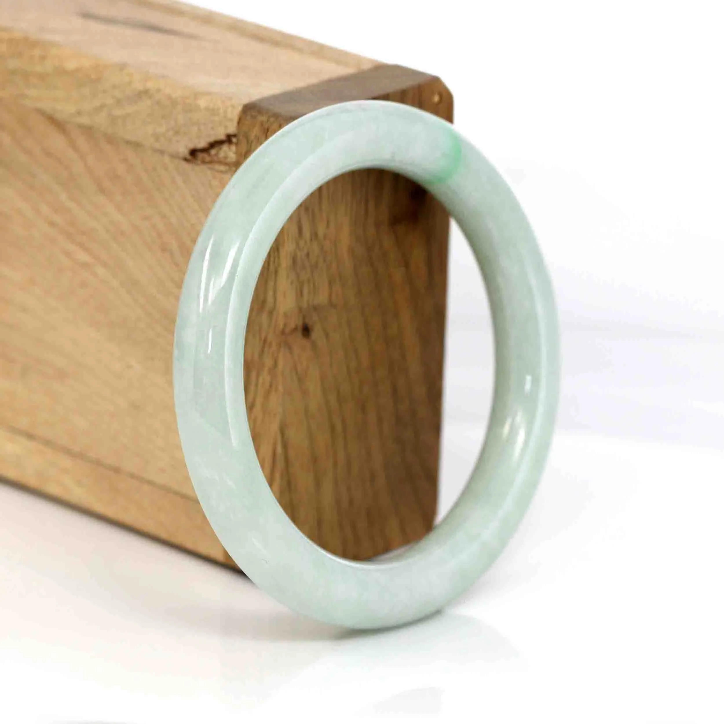 Genuine Burmese Green Jadeite Jade Bangle Bracelet (53.33 mm) #338