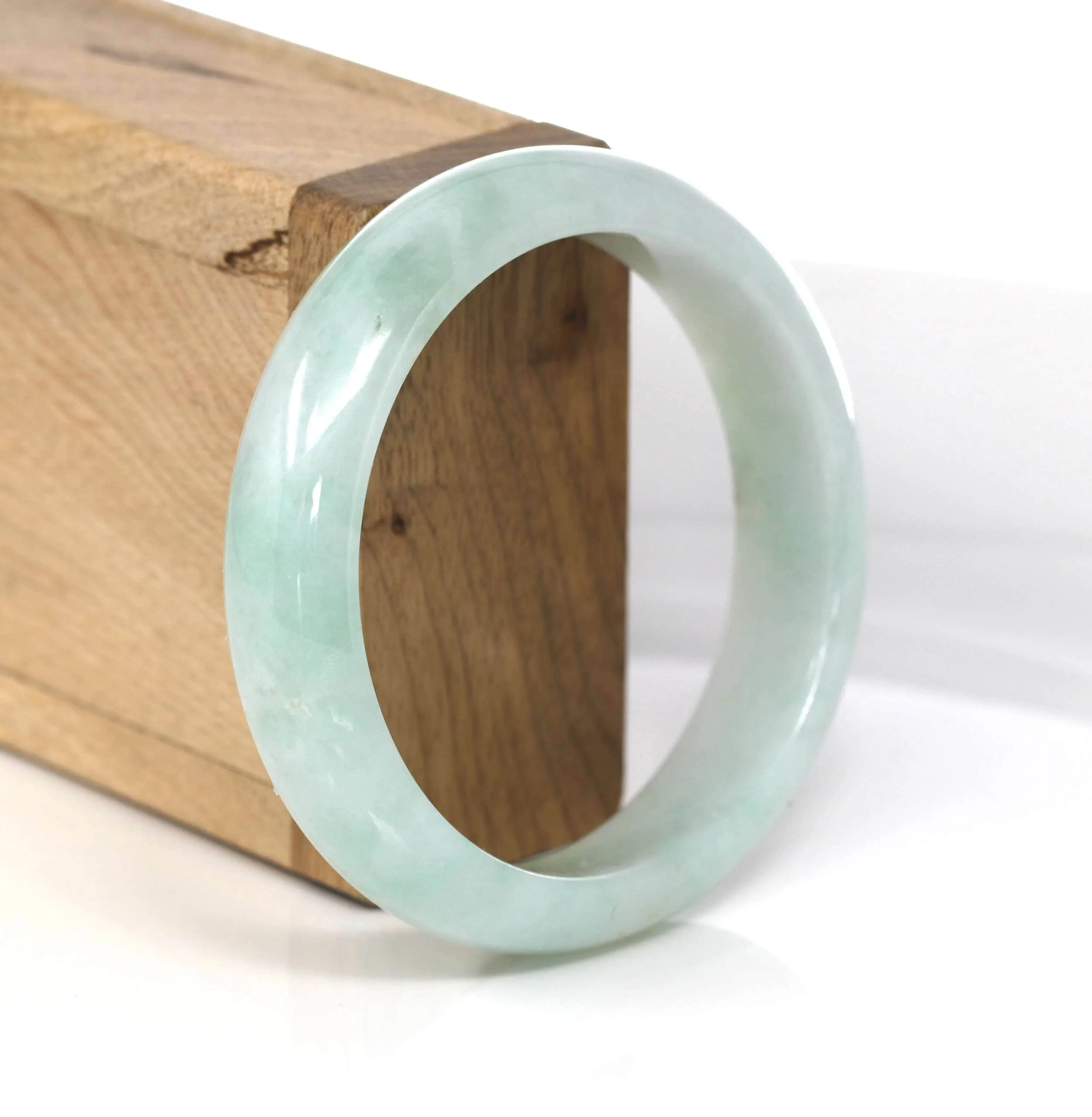 Genuine Burmese Green Jadeite Jade Bangle Bracelet (57.72 mm) #457