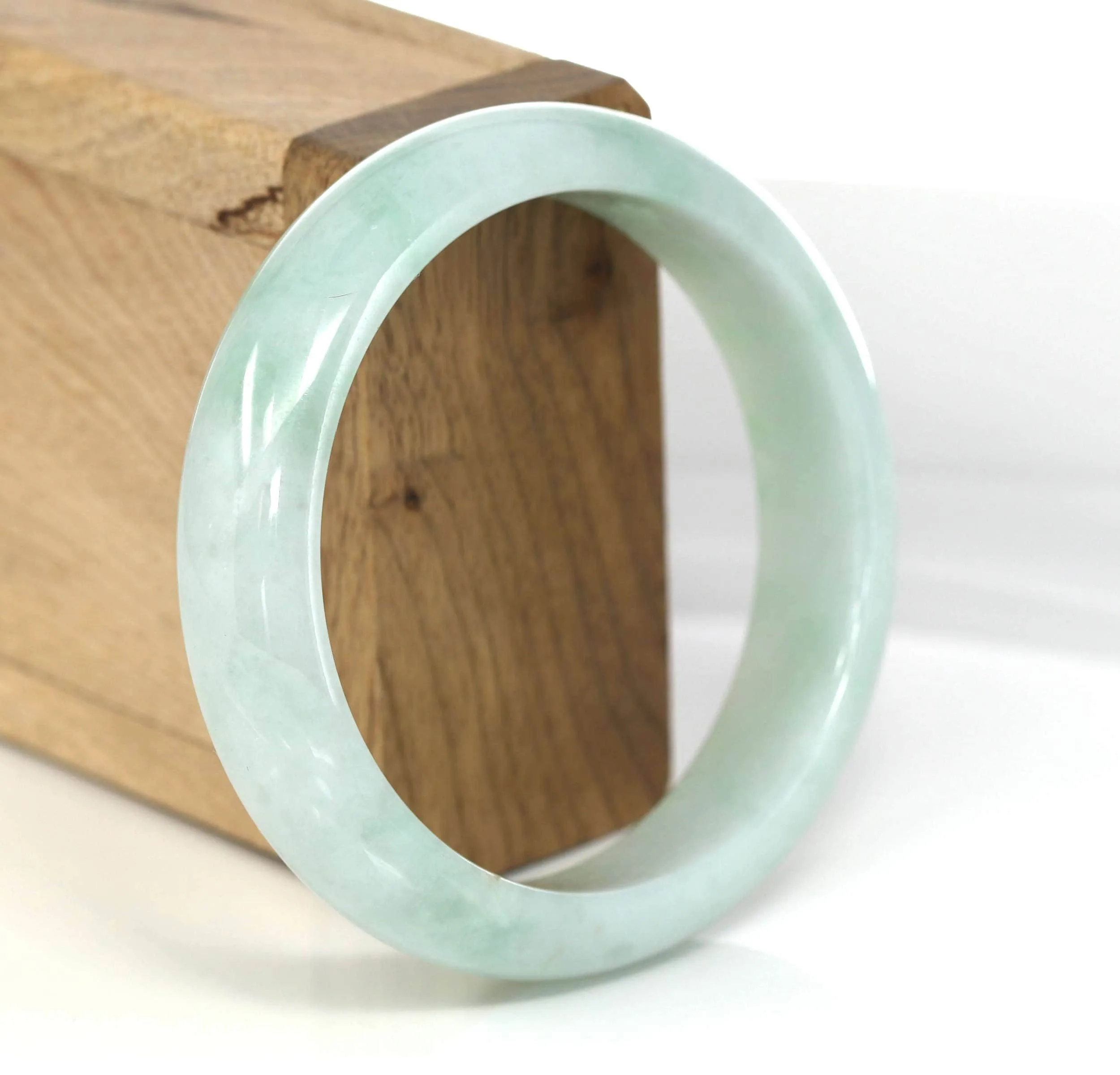 Genuine Burmese Green Jadeite Jade Bangle Bracelet (57.72 mm) #457