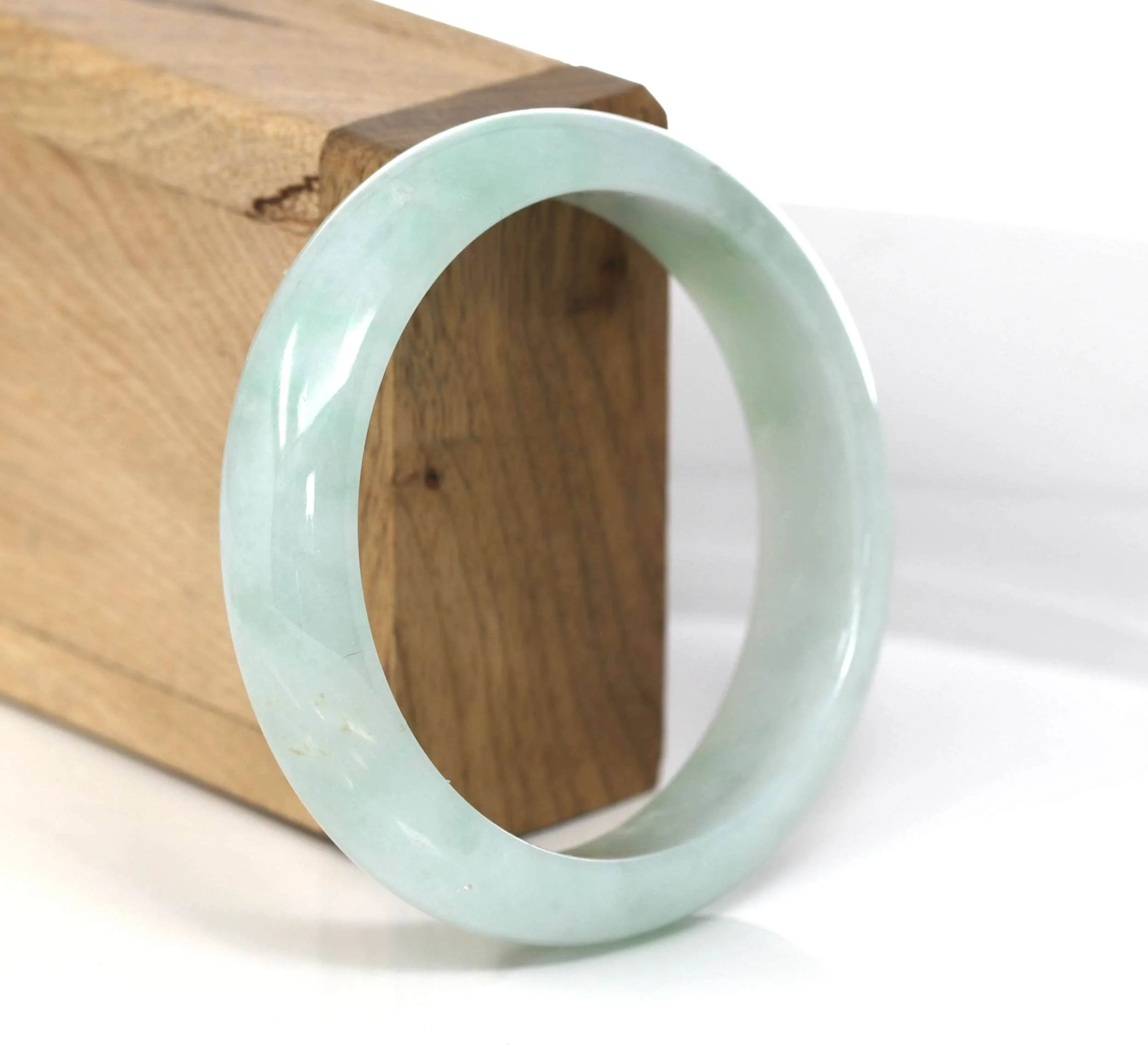 Genuine Burmese Green Jadeite Jade Bangle Bracelet (57.72 mm) #457