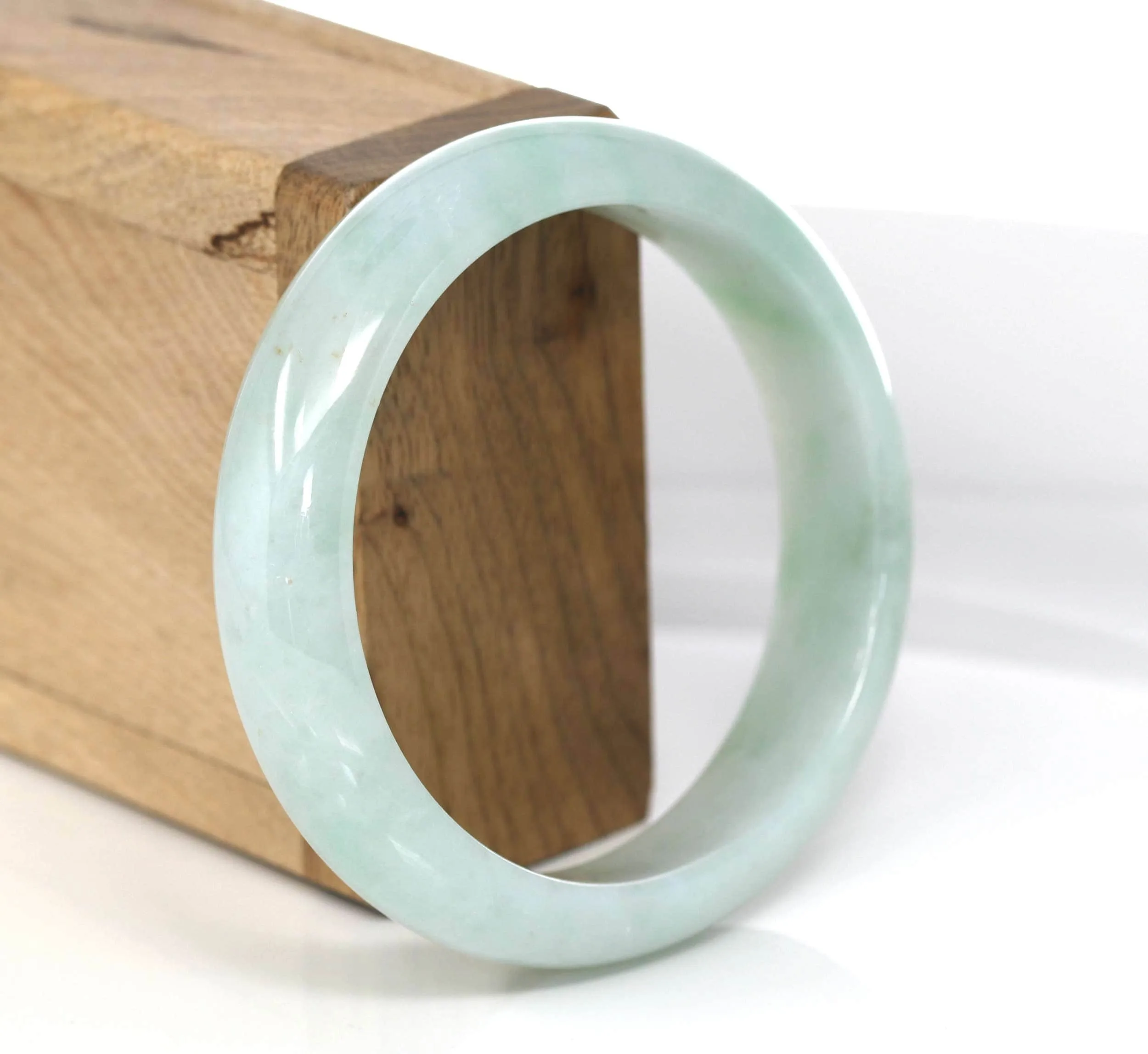 Genuine Burmese Green Jadeite Jade Bangle Bracelet (57.72 mm) #457