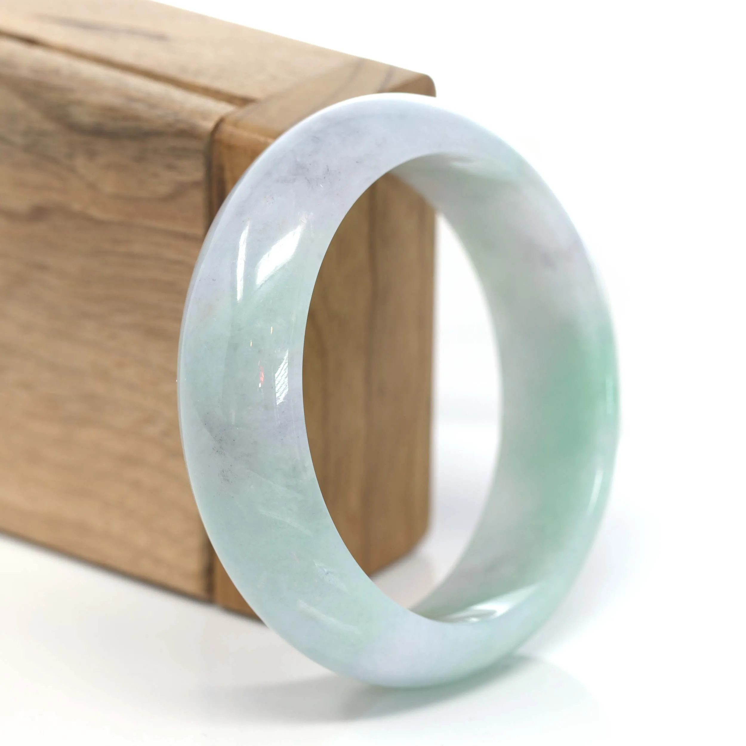 Genuine Burmese Lavender & Green Jadeite Jade Bangle Bracelet (57.63 mm) #207
