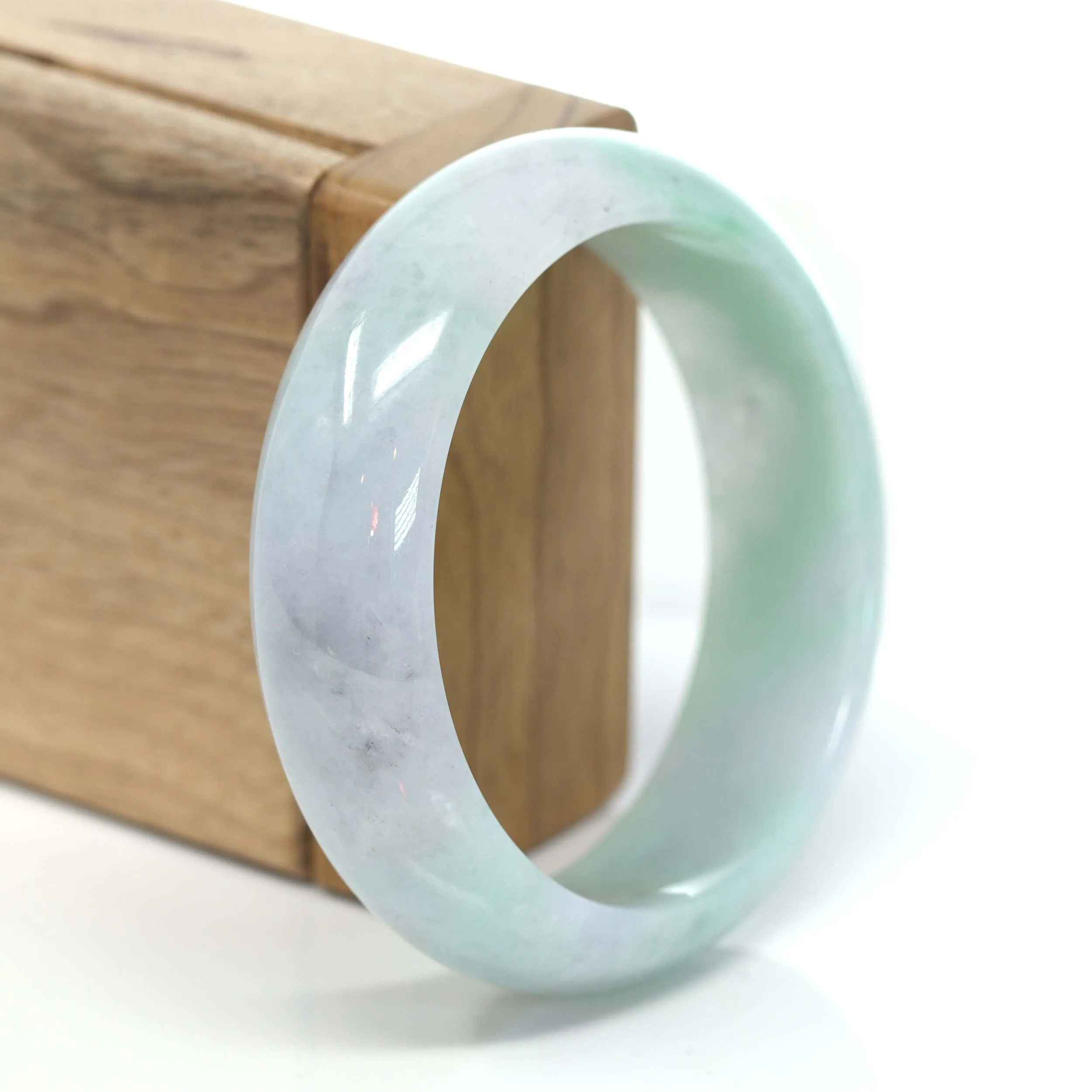 Genuine Burmese Lavender & Green Jadeite Jade Bangle Bracelet (57.63 mm) #207