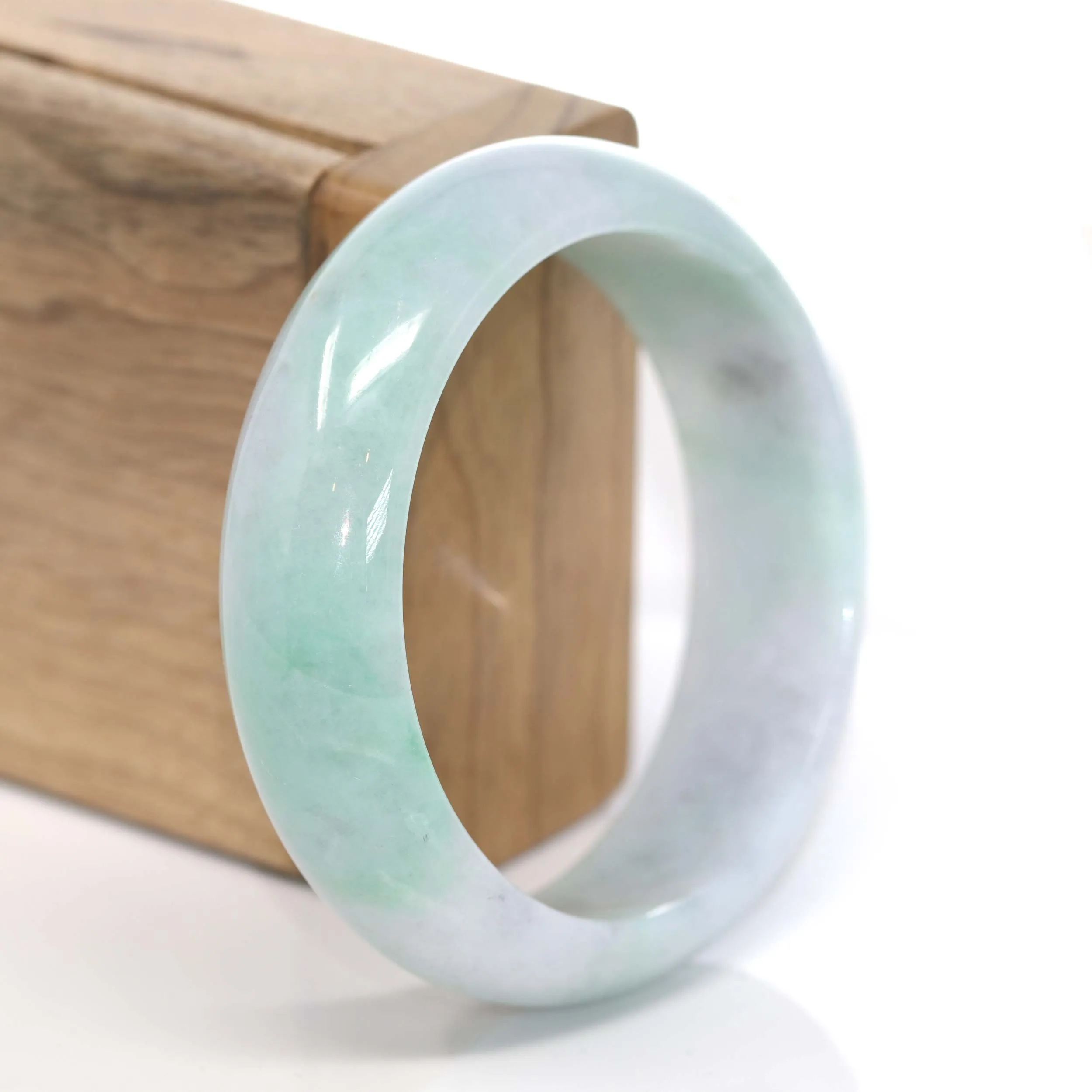 Genuine Burmese Lavender & Green Jadeite Jade Bangle Bracelet (57.63 mm) #207