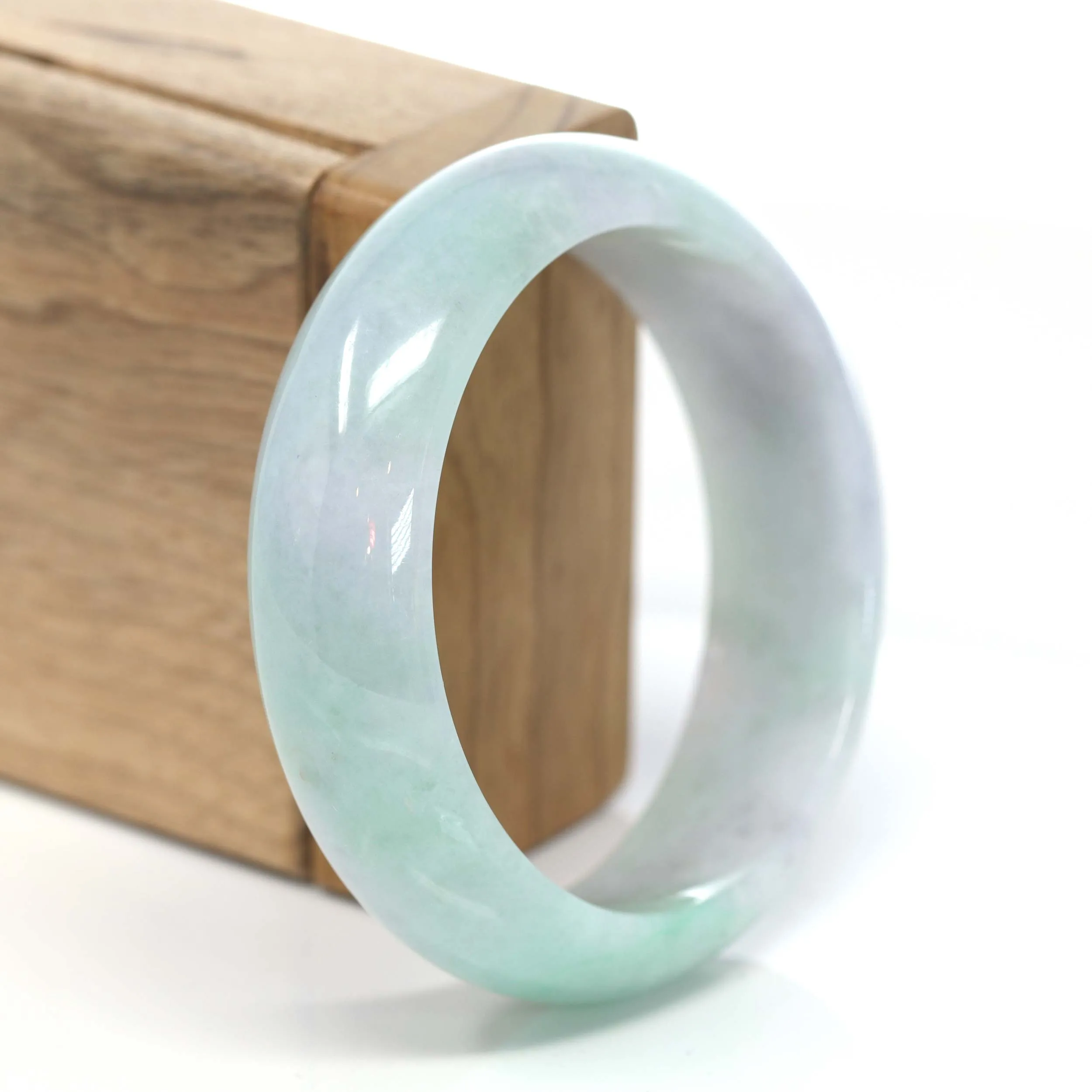 Genuine Burmese Lavender & Green Jadeite Jade Bangle Bracelet (57.63 mm) #207