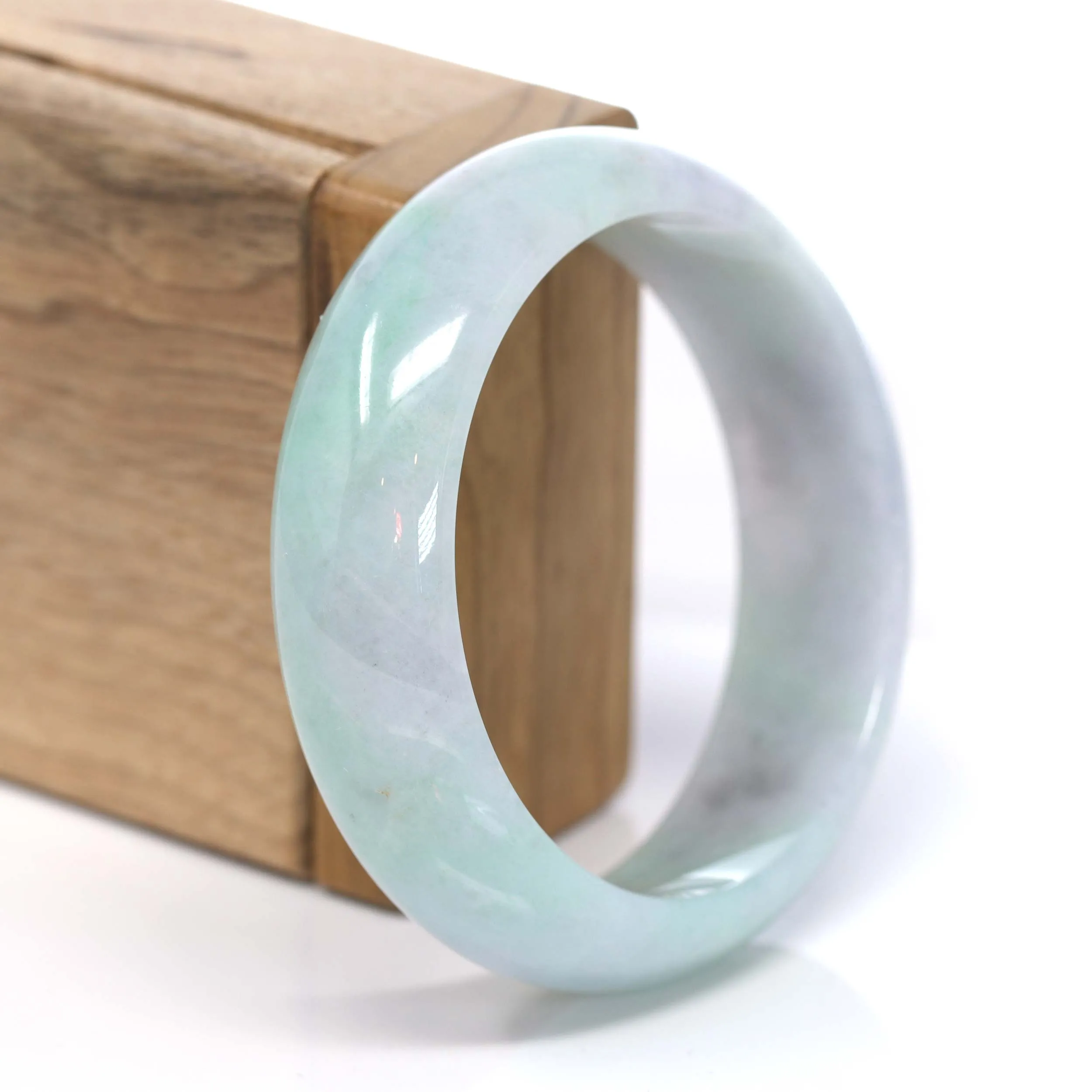 Genuine Burmese Lavender & Green Jadeite Jade Bangle Bracelet (57.63 mm) #207