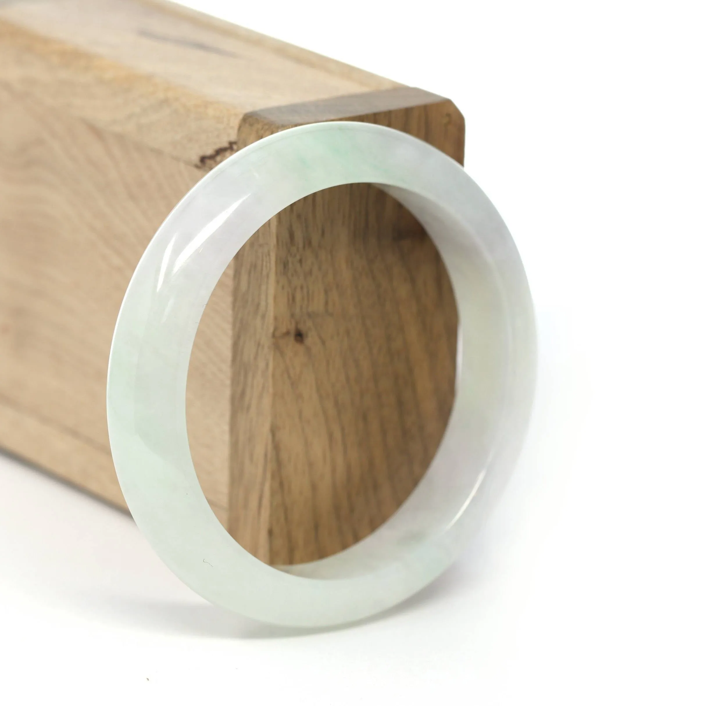 Genuine Burmese Light Lavender & Green Jadeite Jade Bangle Bracelet( 56.28   ) #255