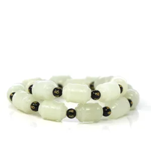 Genuine Nephrite Jade Buddha Symbol TongTong Men's Bracelet