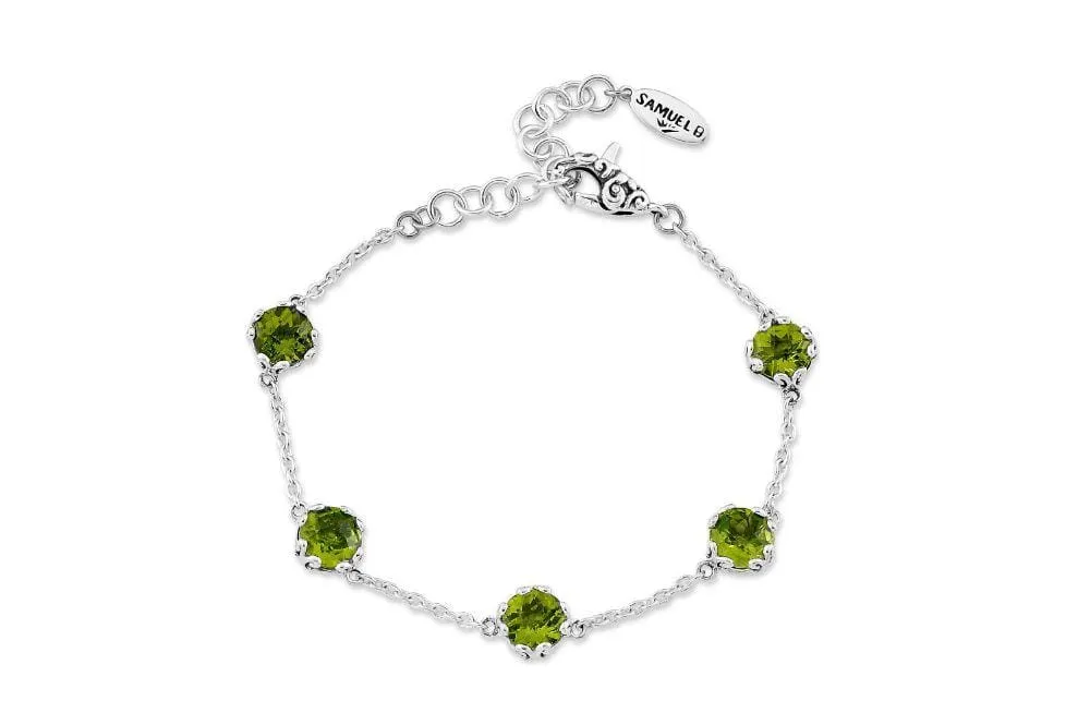 Genuine Sterling Silver Samuel B. Birthstone Glow Bracelet