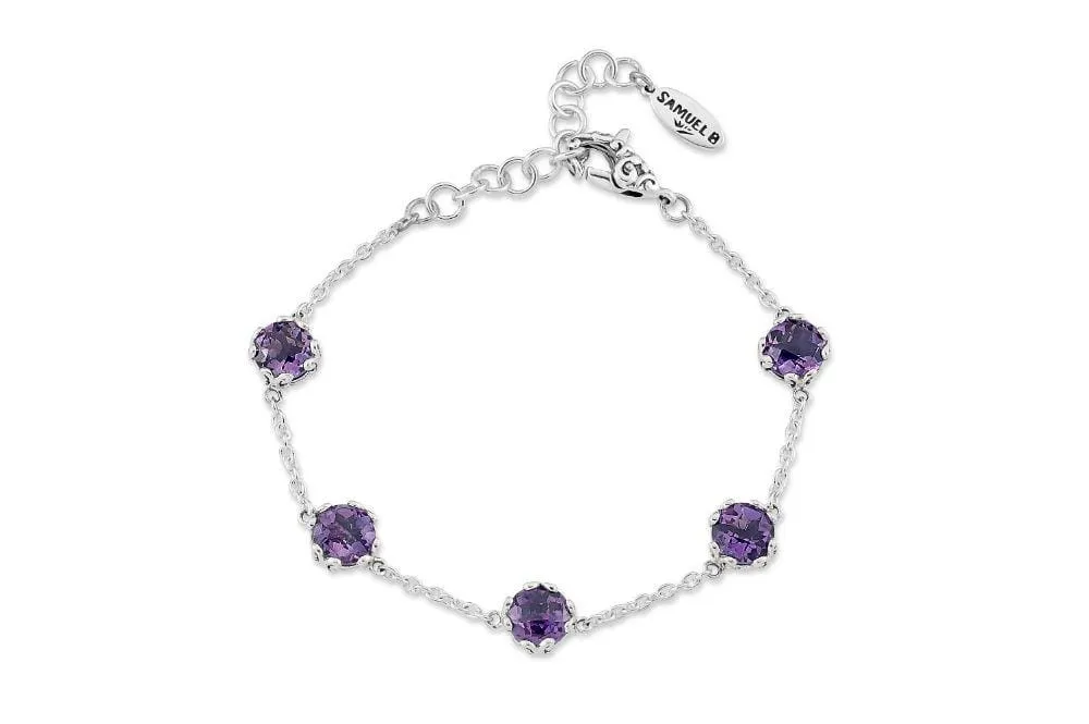 Genuine Sterling Silver Samuel B. Birthstone Glow Bracelet