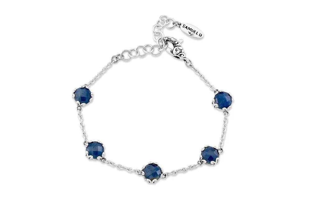 Genuine Sterling Silver Samuel B. Birthstone Glow Bracelet