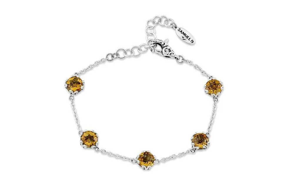 Genuine Sterling Silver Samuel B. Birthstone Glow Bracelet