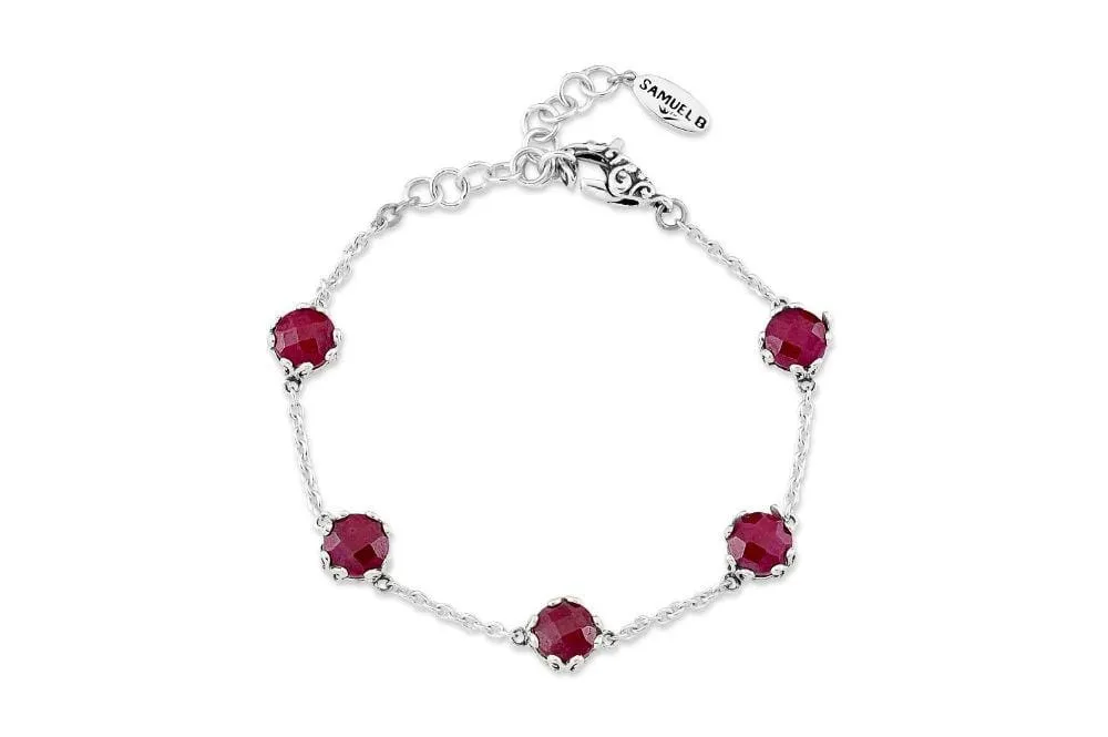 Genuine Sterling Silver Samuel B. Birthstone Glow Bracelet
