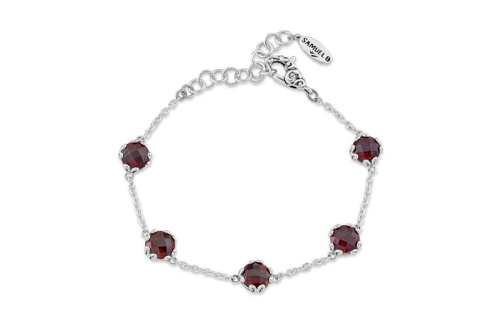 Genuine Sterling Silver Samuel B. Birthstone Glow Bracelet