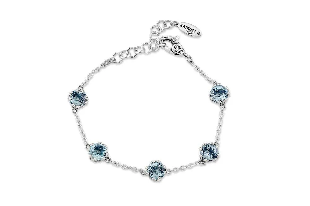 Genuine Sterling Silver Samuel B. Birthstone Glow Bracelet