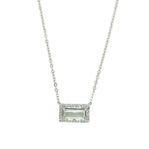 Green Amethyst and White Topaz Necklace