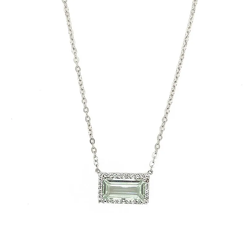 Green Amethyst and White Topaz Necklace