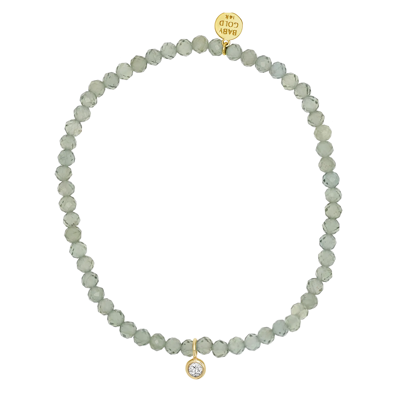 Green Gemstone & Custom Charm Bracelet