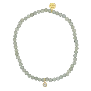 Green Gemstone & Custom Charm Bracelet