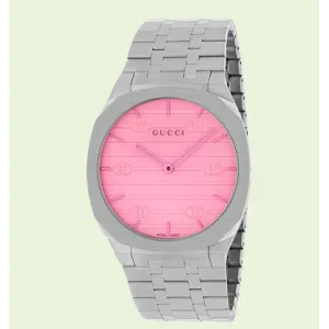 Gucci 25H Stainless Steel Pink 38mm Quartz