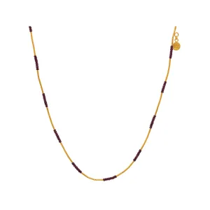 Gurhan 24K Yellow Gold Ruby Bead Station Necklace with Pearl Seed Accents