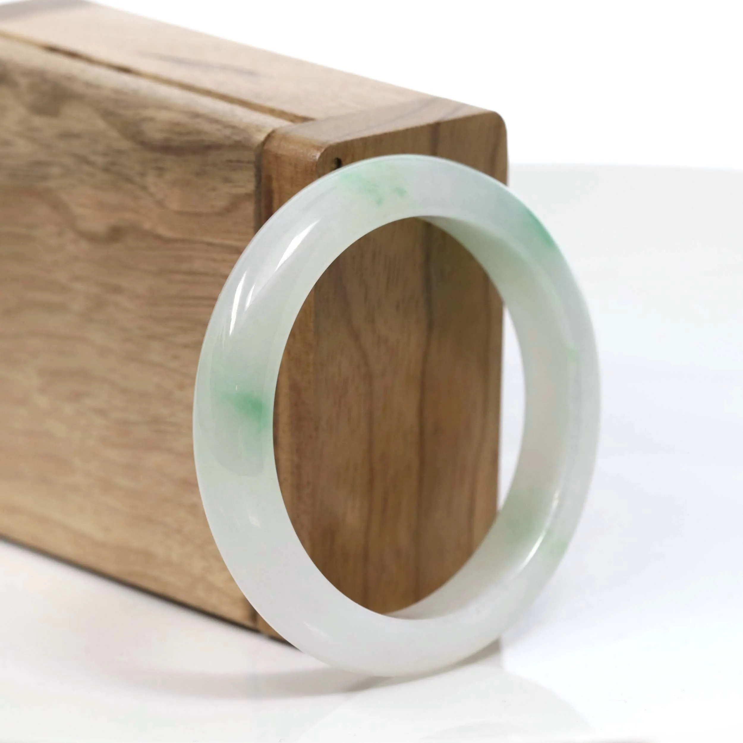 High End Natural Burmese Ice Green Jadeite Jade Bangle Bracelet (50.74 mm) #999