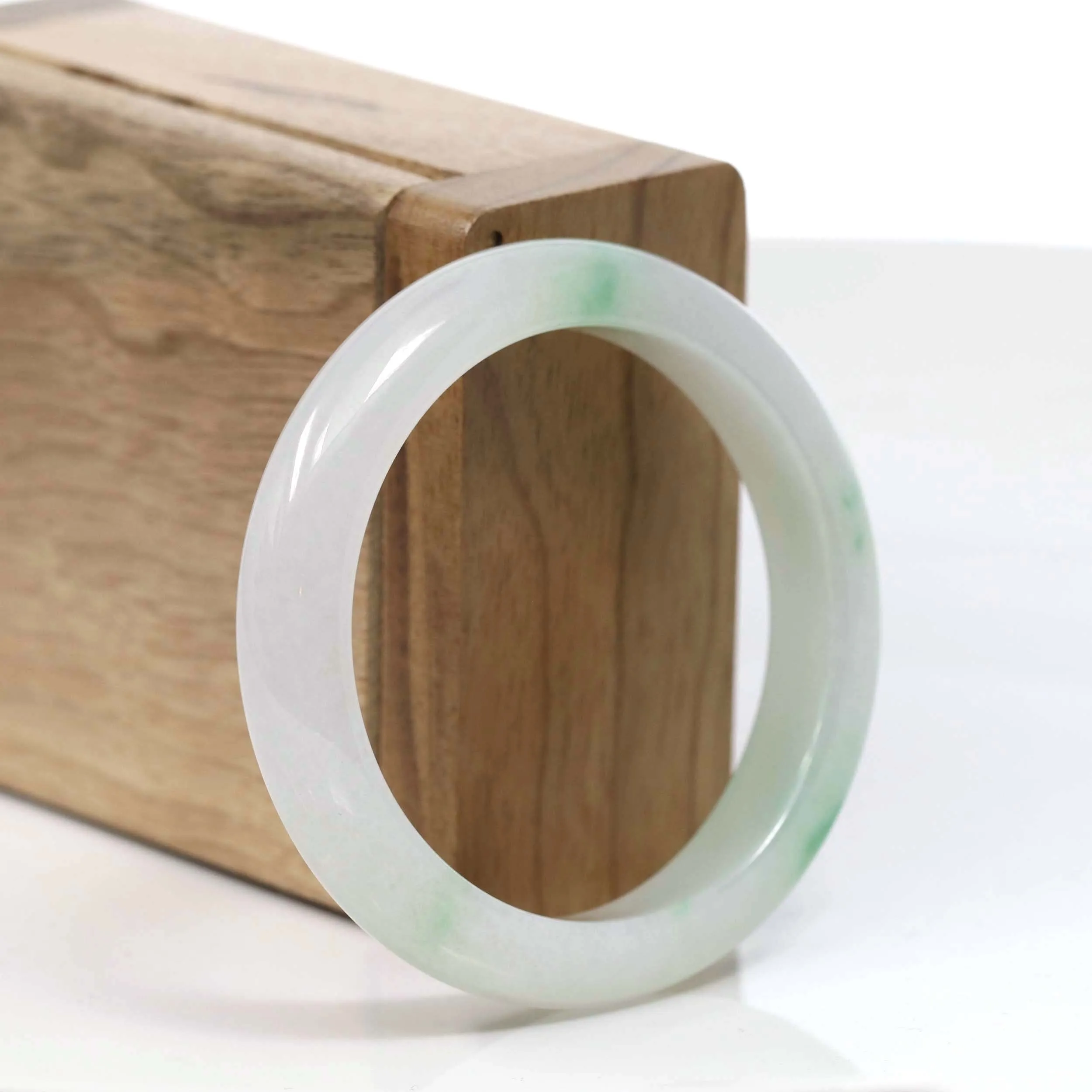 High End Natural Burmese Ice Green Jadeite Jade Bangle Bracelet (50.74 mm) #999