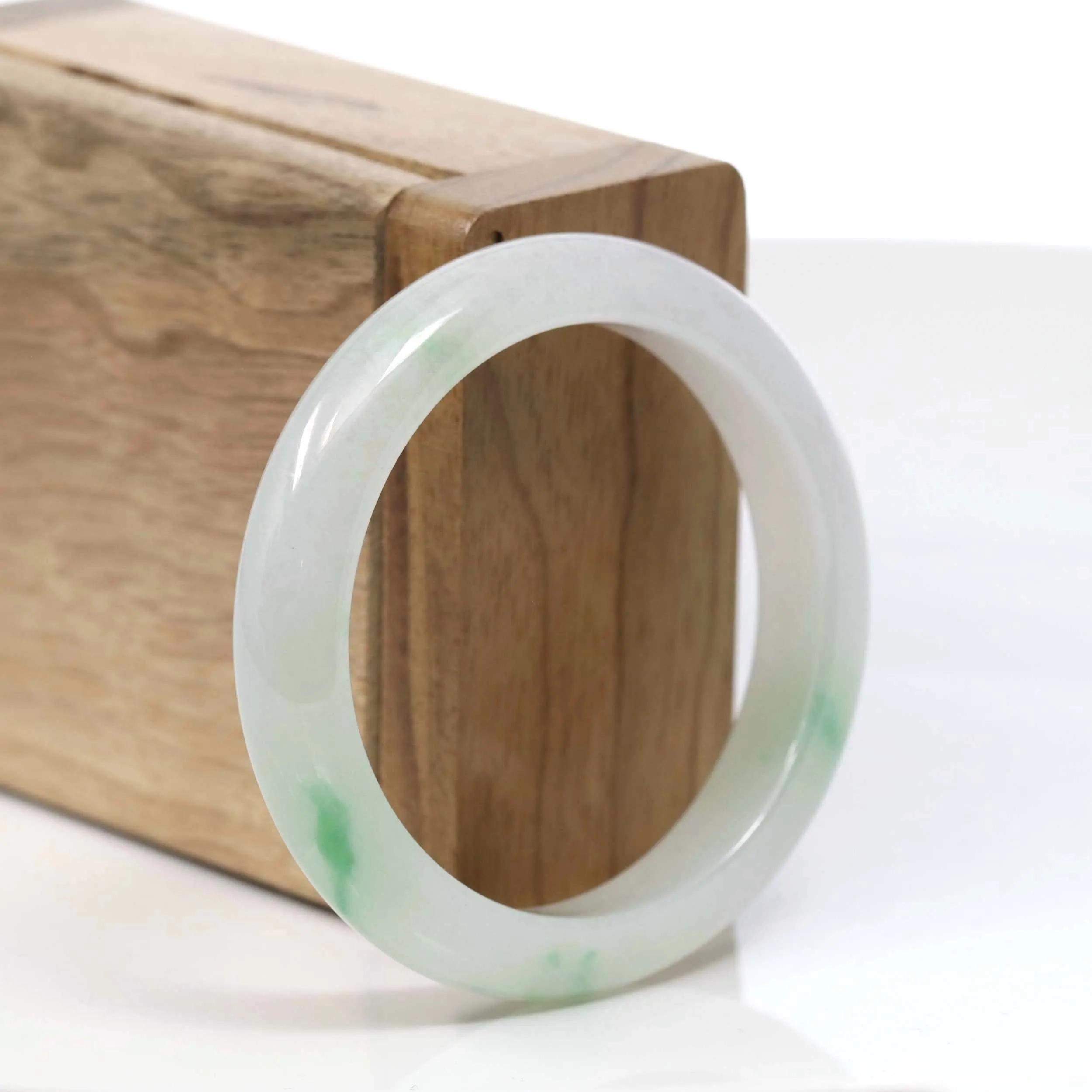 High End Natural Burmese Ice Green Jadeite Jade Bangle Bracelet (50.74 mm) #999