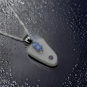 Jellyfish - Sea glass - Necklace