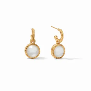 Julie Vos Fleur-de-Lis Hoop and Charm- Iridescent Clear