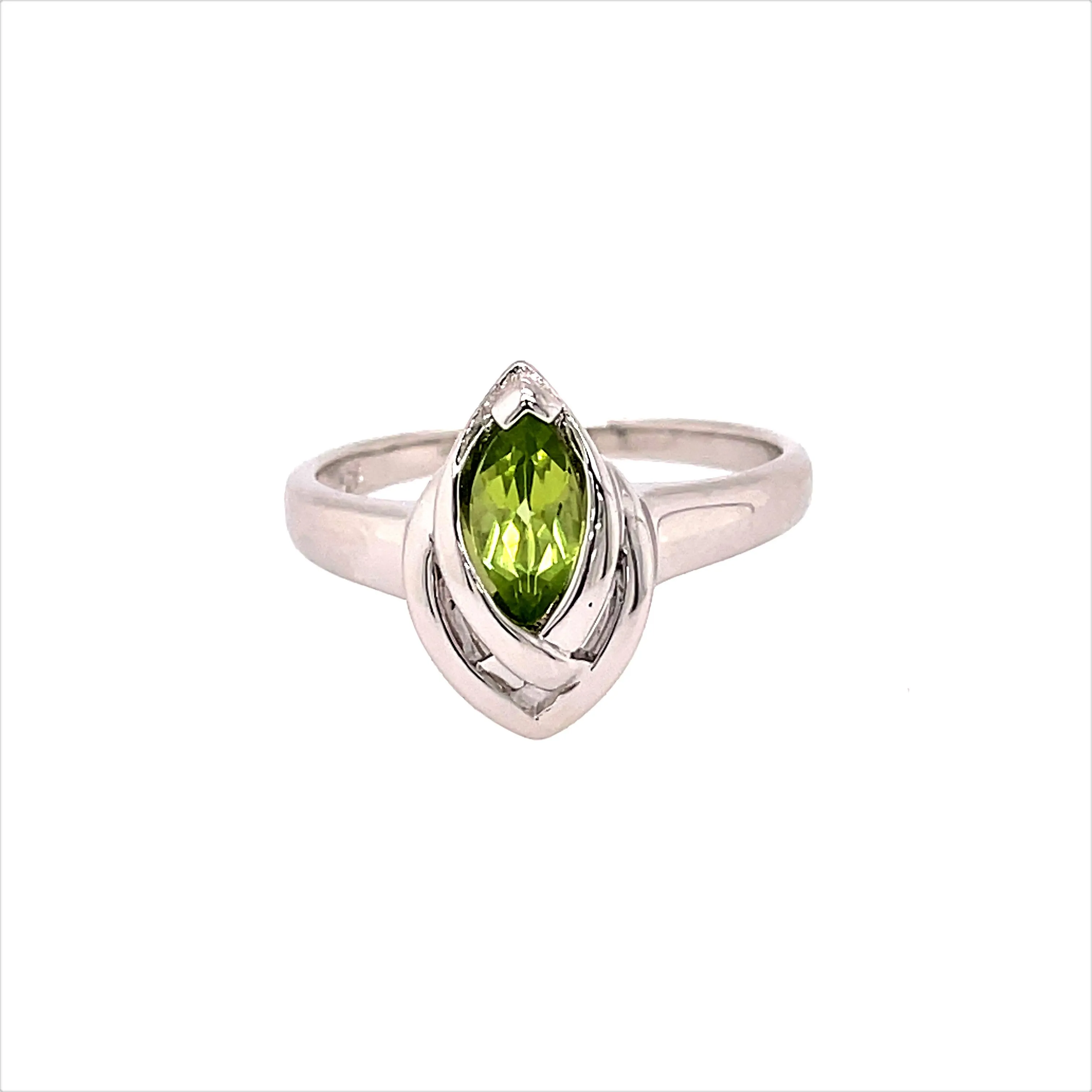 Kaleidoscope Marquee Peridot Celtic Style Ring