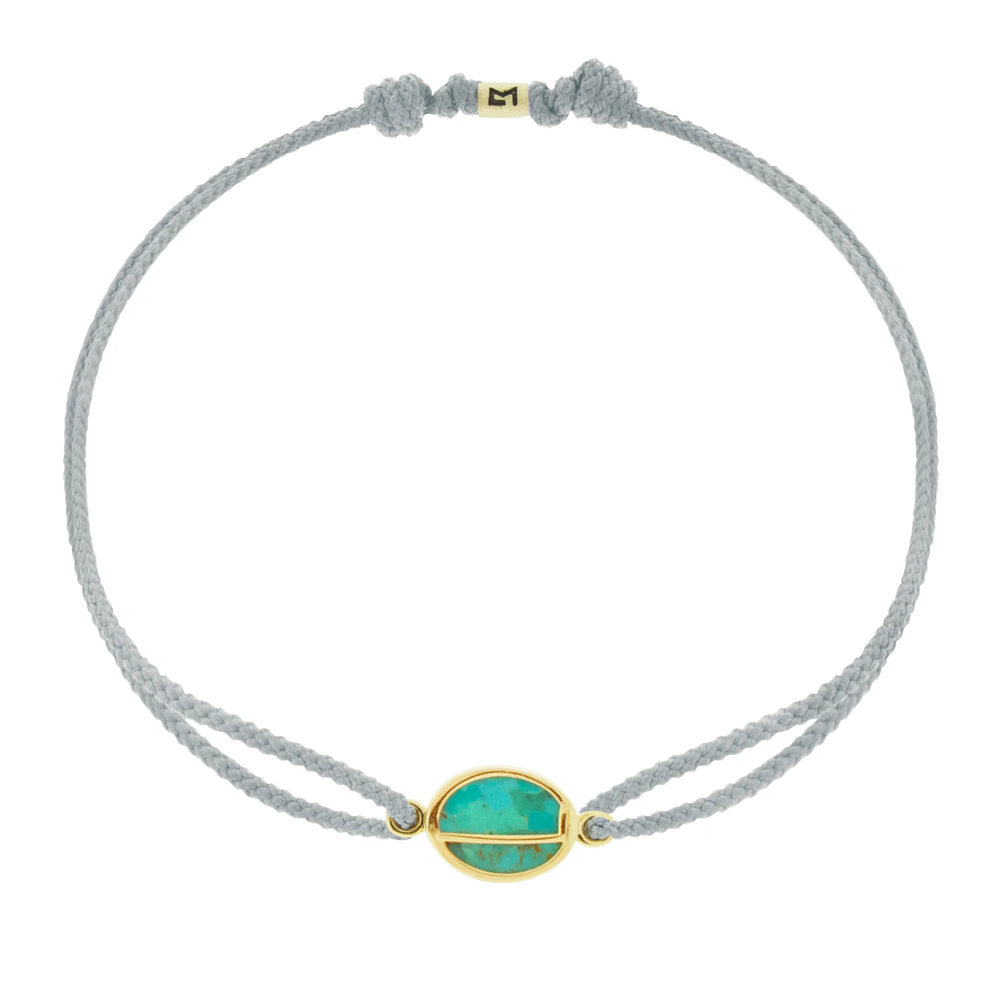 Large Turquoise Initial Cord Bracelet