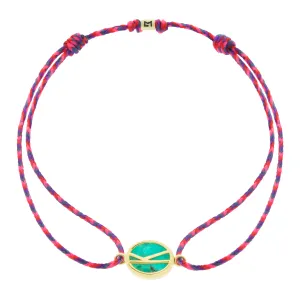 Large Turquoise Initial Cord Bracelet
