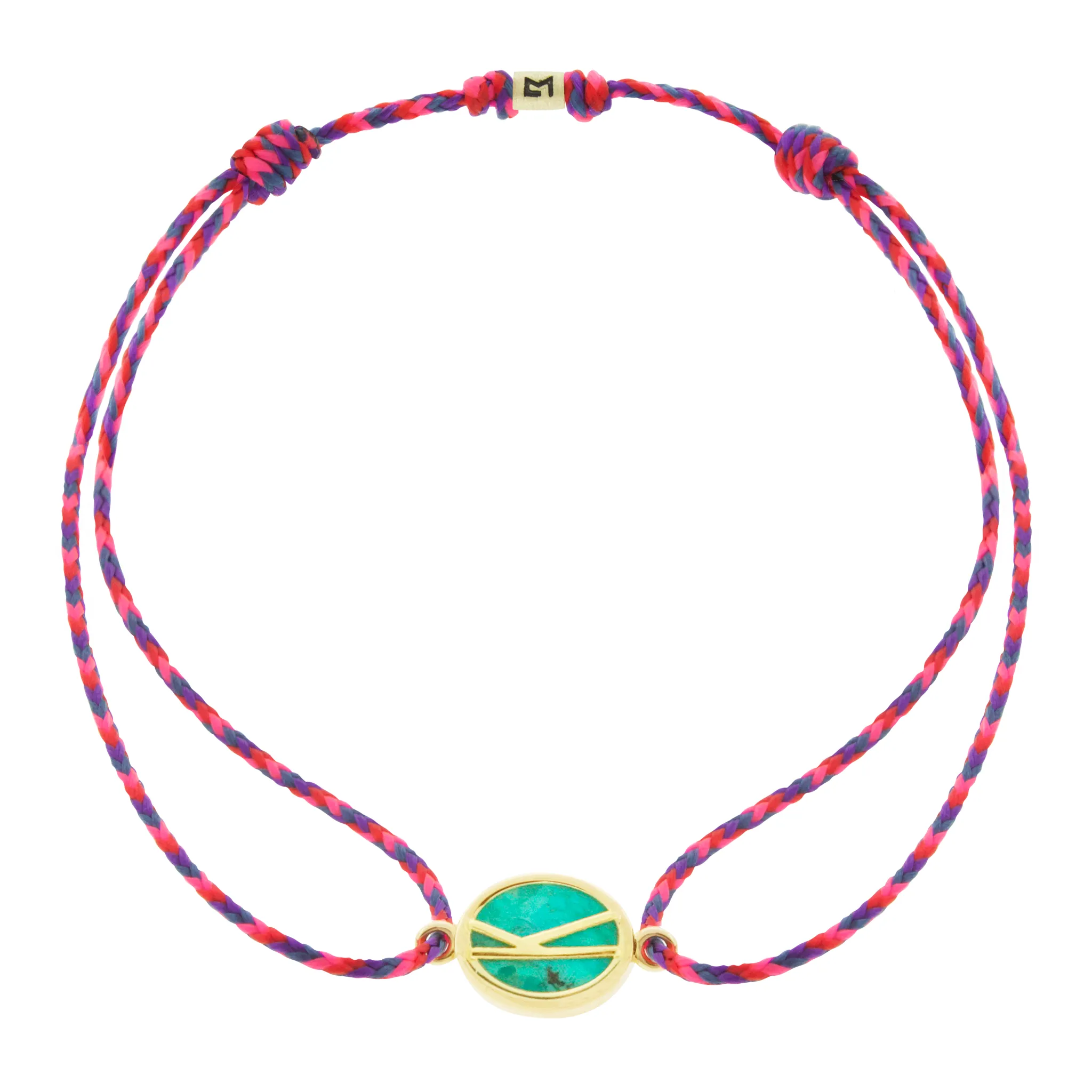 Large Turquoise Initial Cord Bracelet