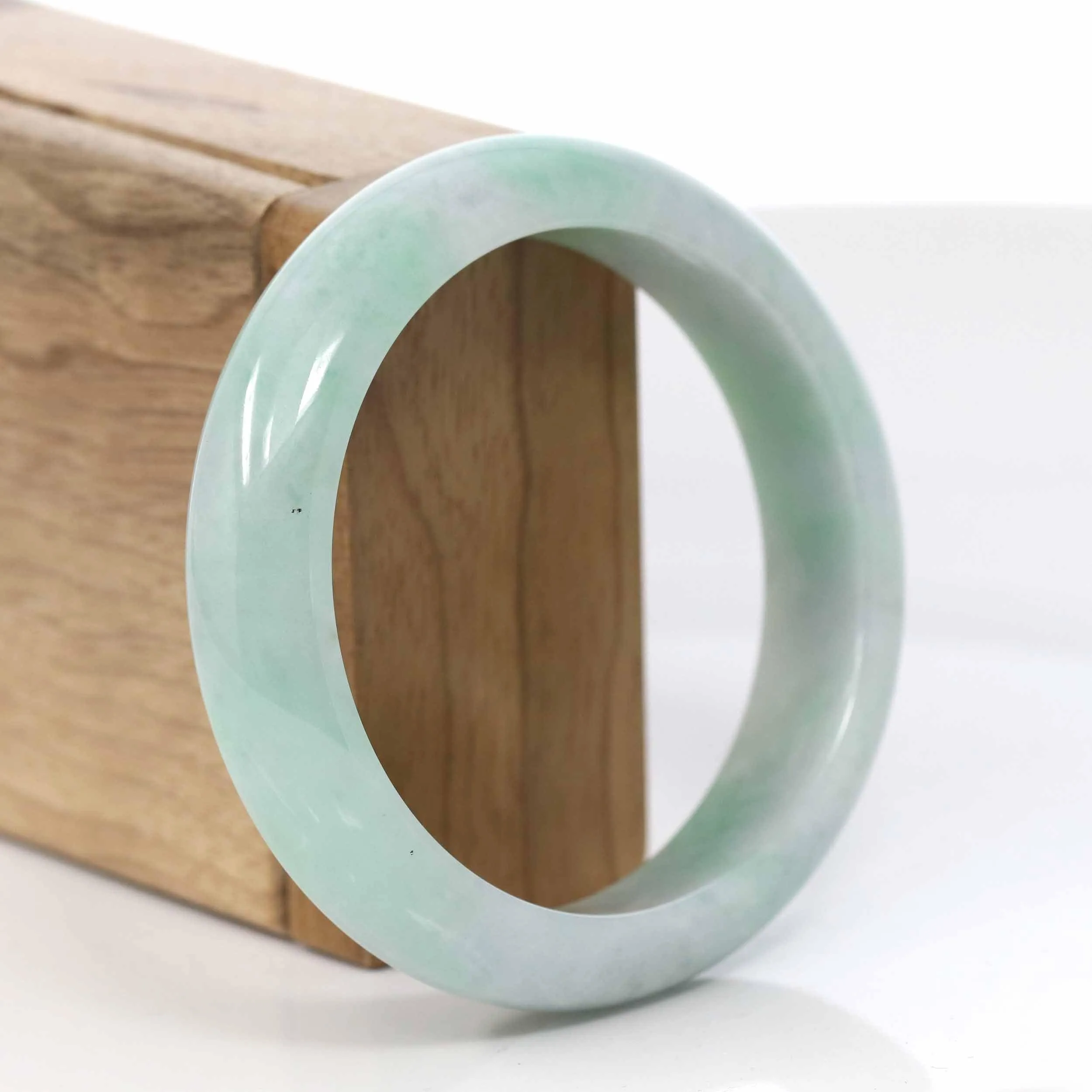 Lavender- Green Natural Genuine Burmese Jadeite Jade Bangle ( 57.54 mm ) #993