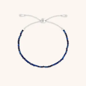 Lazurite Gemstone Bracelet in 9k White Gold