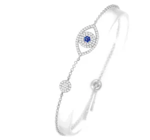 LUX EVIL EYE SILVER DISC BRACELET