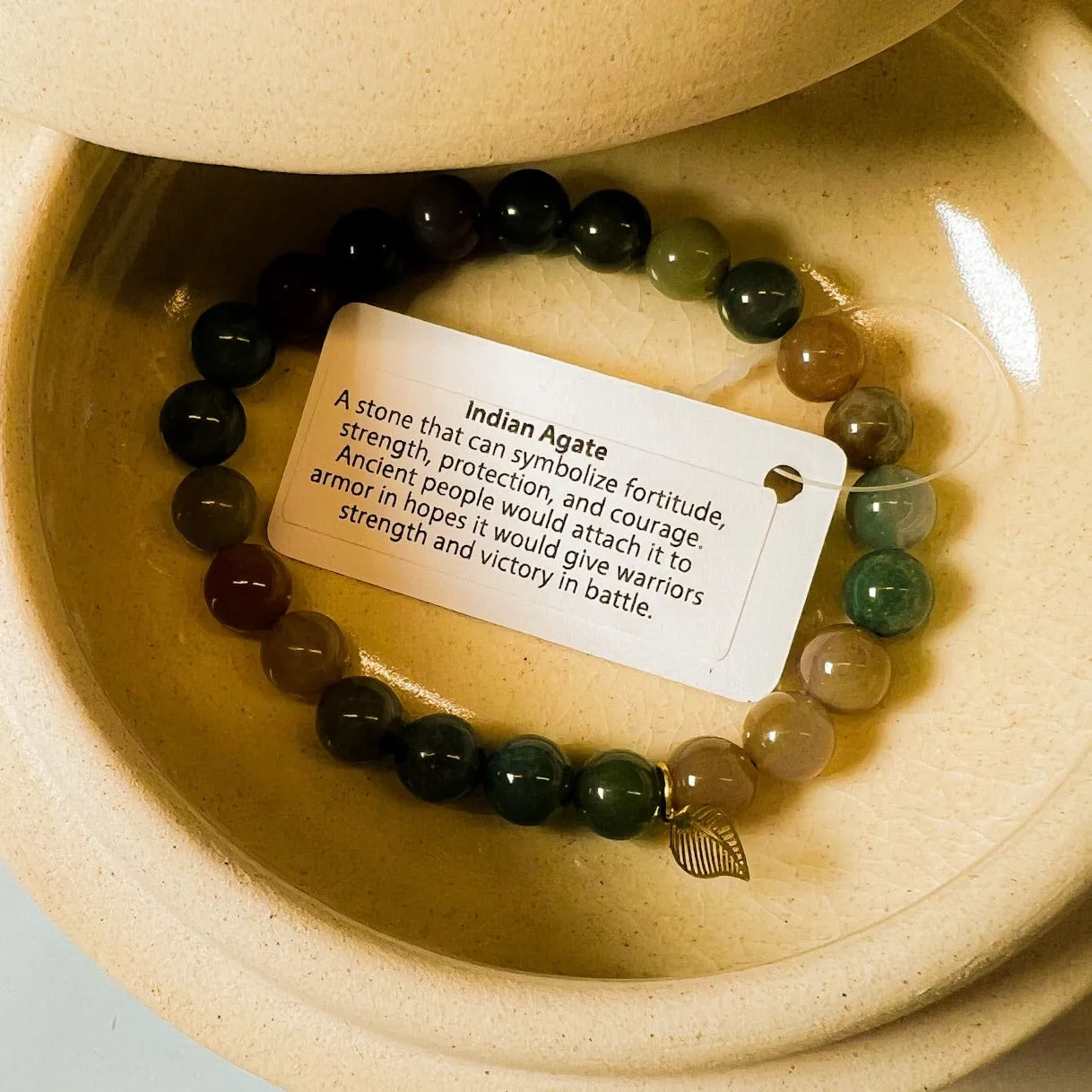 Mala: Indian Agate Bead Bracelet