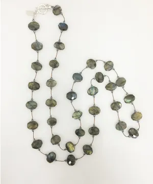 Margo Morrison Faceted Labradorite Necklace with Swarovski Crystals