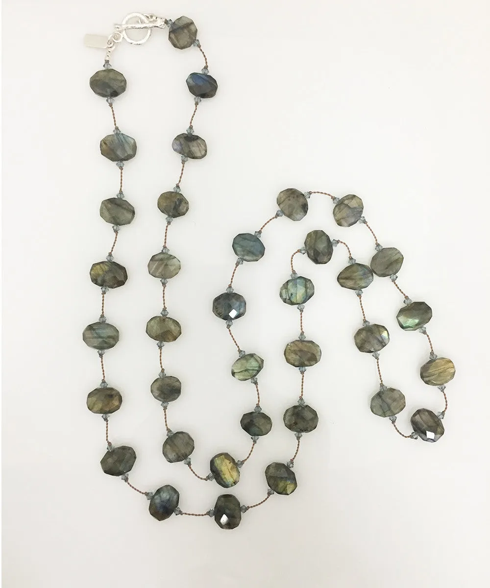 Margo Morrison Faceted Labradorite Necklace with Swarovski Crystals